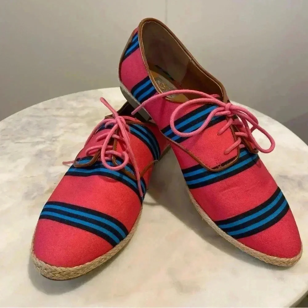 DV Dolce Vita Pink & Blue Canvas Lace-up Oxfords​​